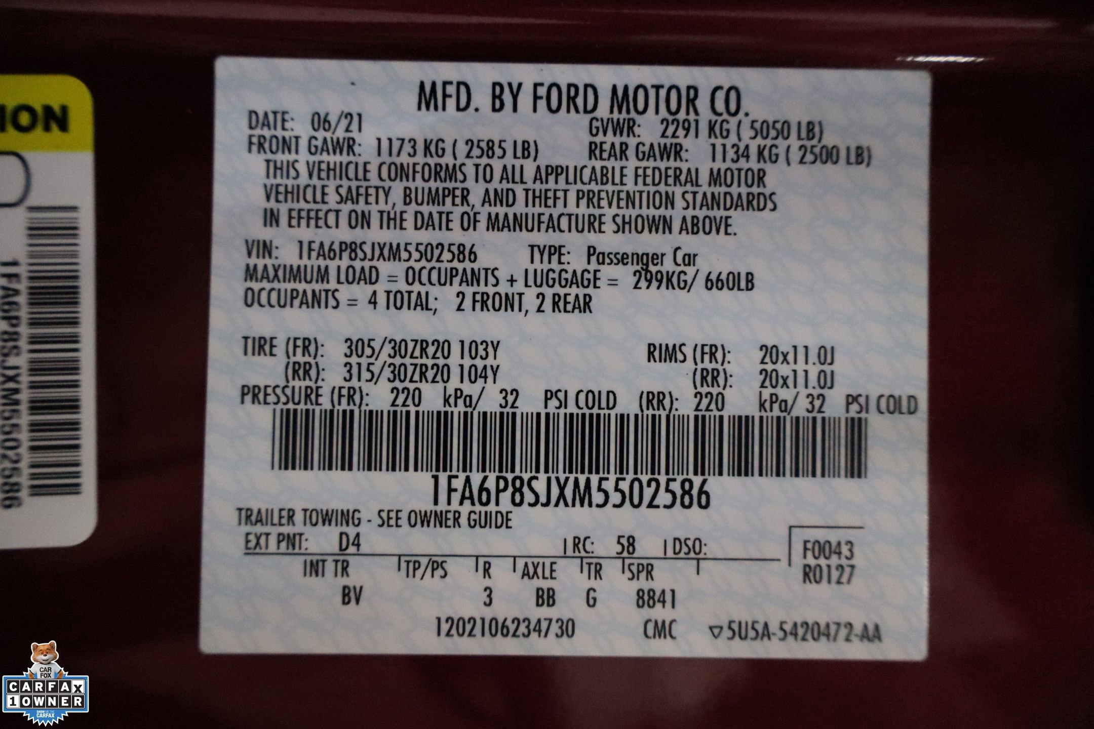 Certified 2021 Ford Mustang Shelby GT500 w/ Technology Package image 31