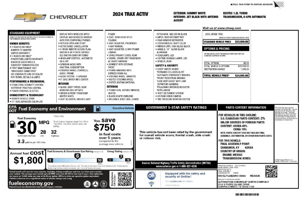 Used 2024 Chevrolet Trax ACTIV FWD image 29
