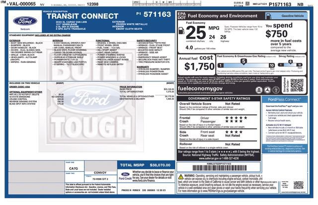 Certified 2023 Ford Transit Connect XL image 17