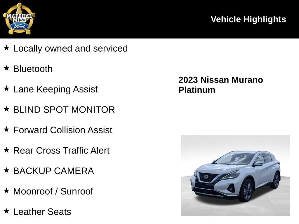 Used 2023 Nissan Murano Platinum w/ Cargo Package FWD image 2