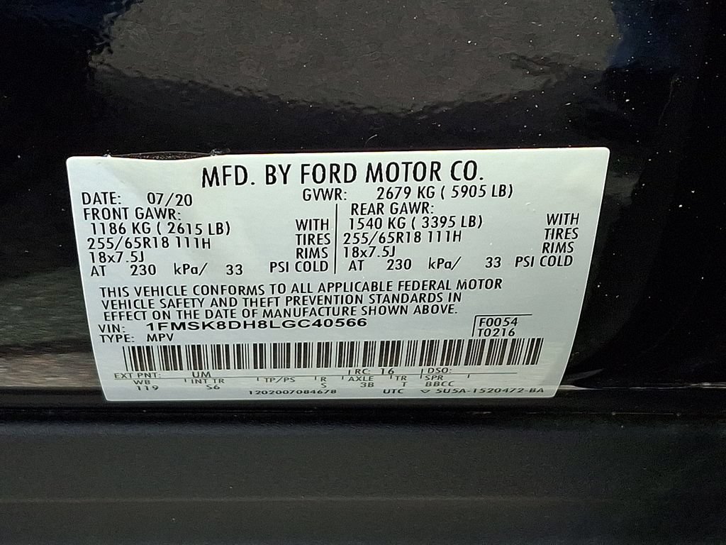 Certified 2020 Ford Explorer XLT w/ Equipment Group 202A AWD/4WD image 27