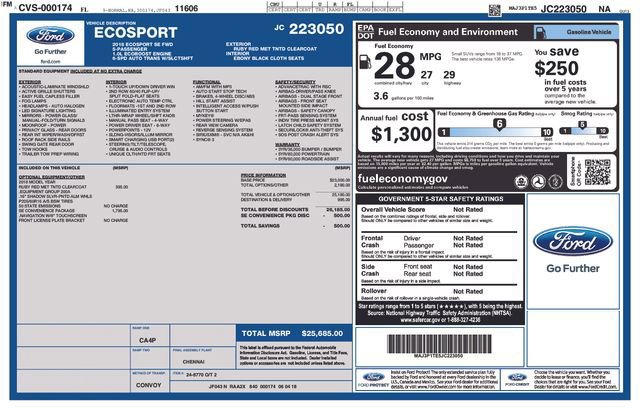 Certified 2018 Ford EcoSport SE w/ SE Convenience Package image 6