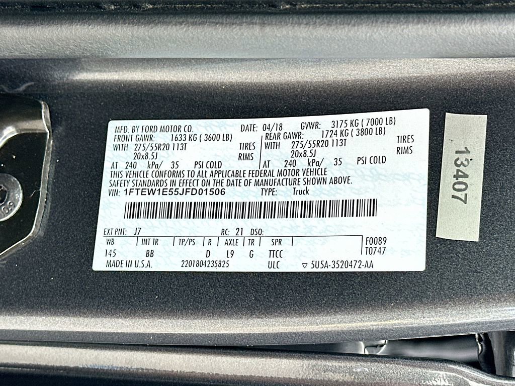 Certified 2018 Ford F150 Platinum w/ Equipment Group 701A Luxury AWD/4WD image 27