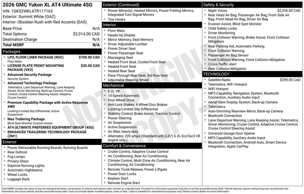 Used 2026 GMC Yukon XL AT4 Ultimate w/ LPO, Floor Liner Package AWD/4WD image 28