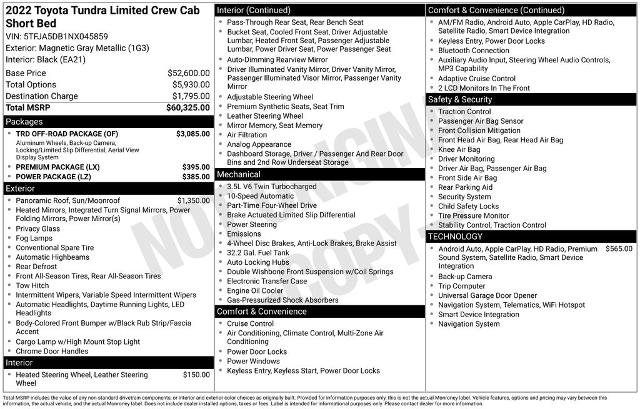 Used 2022 Toyota Tundra Limited w/ TRD Off-Road Package AWD/4WD image 5