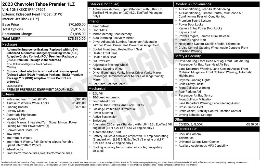 Used 2023 Chevrolet Tahoe Premier AWD/4WD image 39