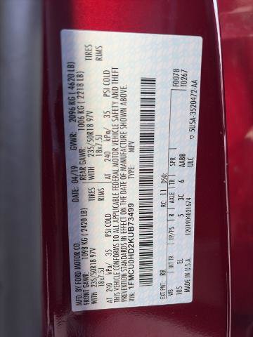 Certified 2019 Ford Escape SEL image 26