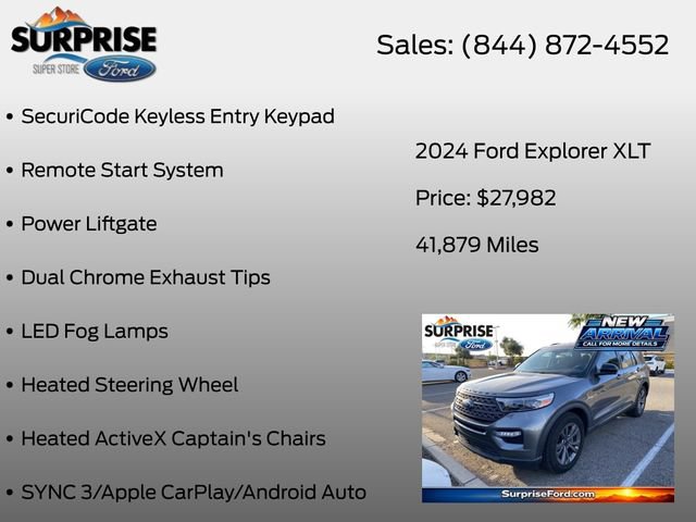 Certified 2024 Ford Explorer XLT w/ Equipment Group 202A RWD image 16