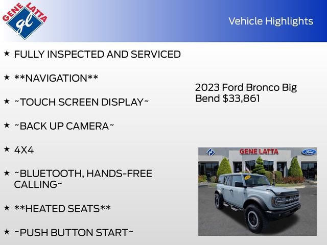Certified 2023 Ford Bronco Big Bend w/ Sasquatch Package image 32