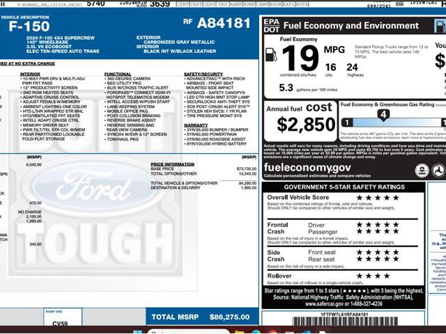 Certified 2024 Ford F150 Platinum w/ Equipment Group 702A High AWD/4WD image 1