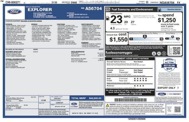 Certified 2022 Ford Explorer XLT w/ Equipment Group 202A AWD/4WD image 7