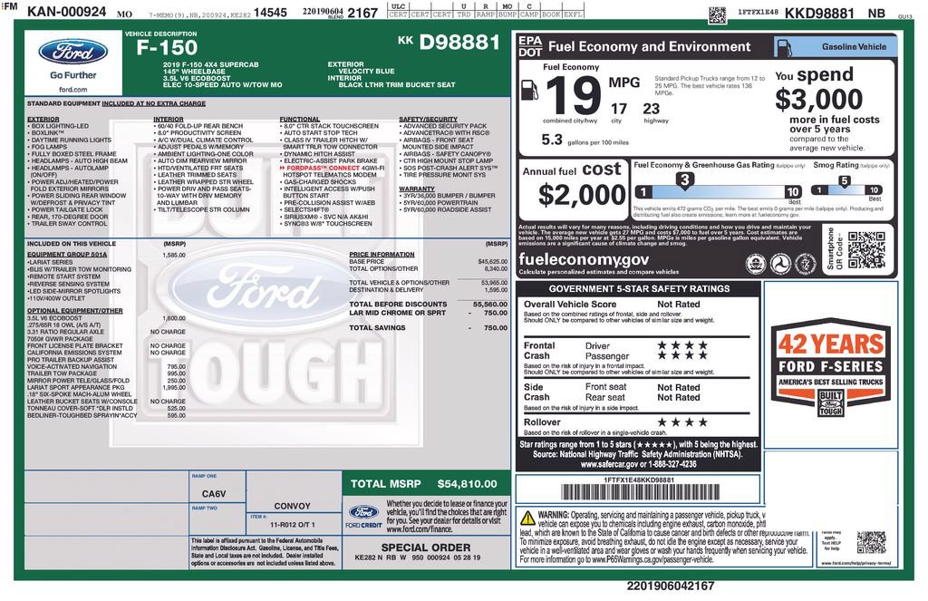 Certified 2019 Ford F150 Lariat AWD/4WD image 2
