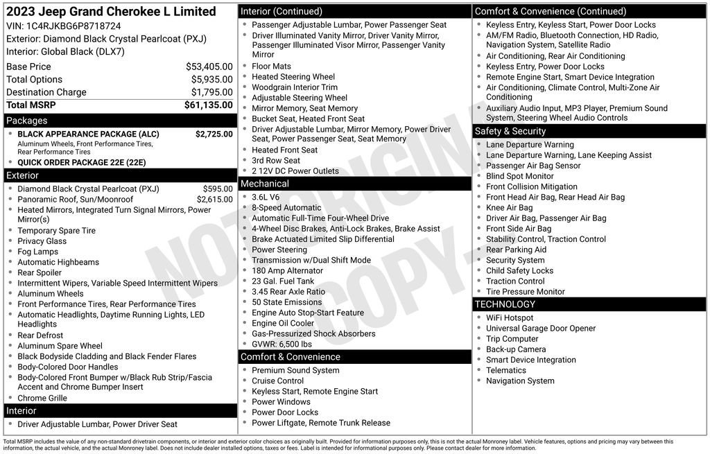 Used 2023 Jeep Grand Cherokee L Limited w/ Black Appearance Package image 10