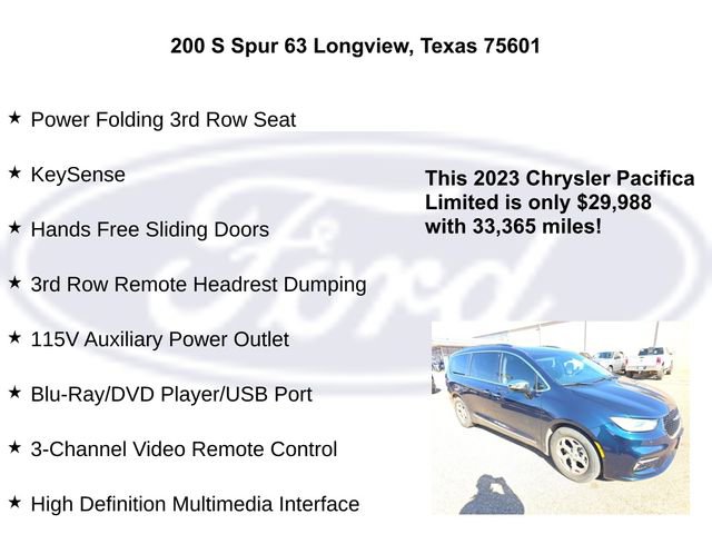 Used 2023 Chrysler Pacifica Limited w/ Uconnect Theater Family Group image 23
