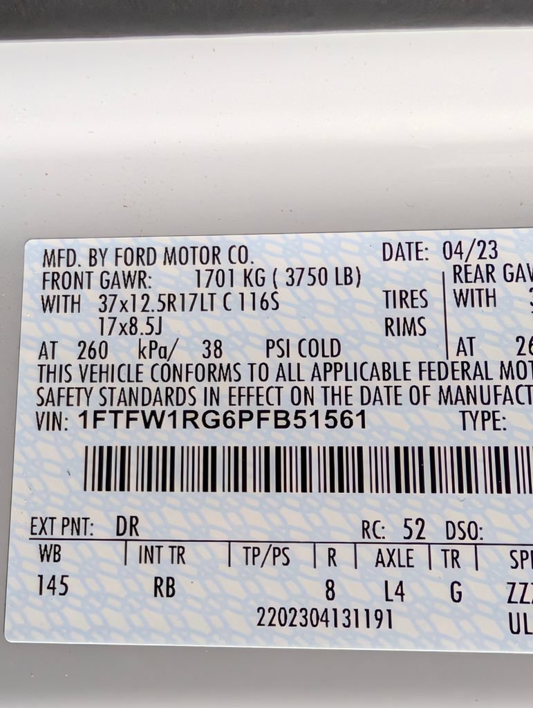 Certified 2023 Ford F150 Raptor w/ Raptor 37 Performance Package AWD/4WD image 28