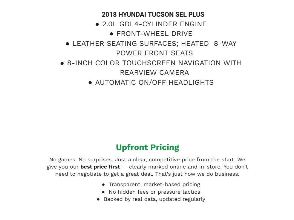 Used 2018 Hyundai Tucson SEL Plus FWD image 2