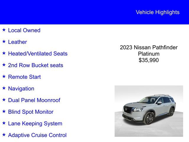 Used 2023 Nissan Pathfinder Platinum AWD/4WD image 2