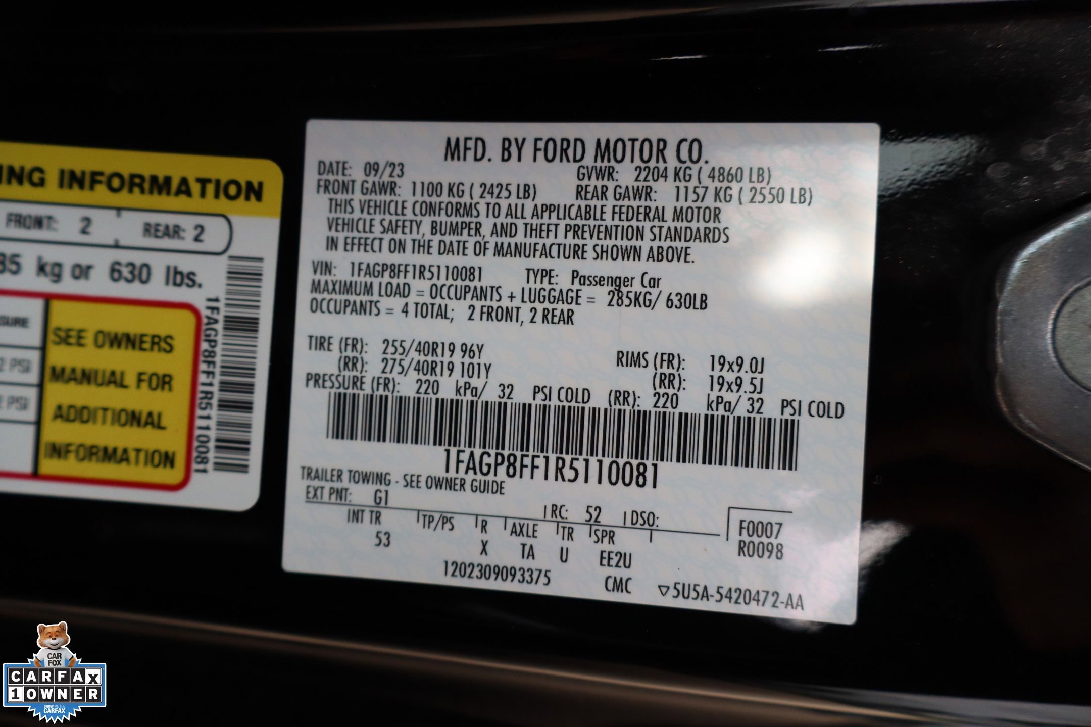 Certified 2024 Ford Mustang GT Premium w/ GT Performance Package RWD image 28