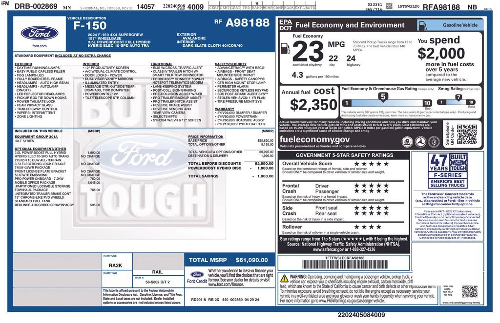 Certified 2024 Ford F150 XLT w/ Mobile Office Package image 5