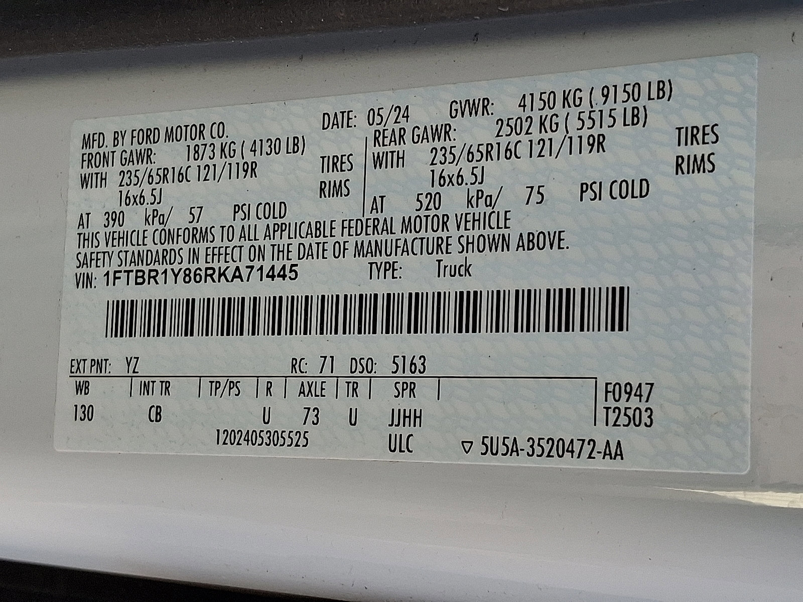 Certified 2024 Ford Transit 250 Low Roof w/ Exterior Upgrade Package image 27