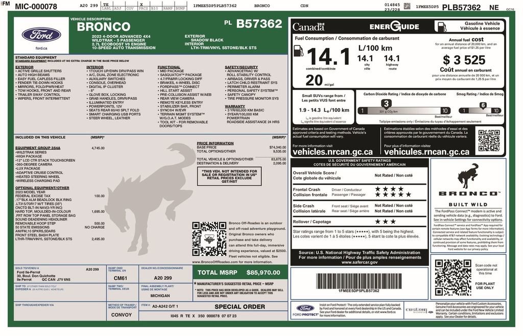Certified 2023 Ford Bronco Wildtrak AWD/4WD image 5