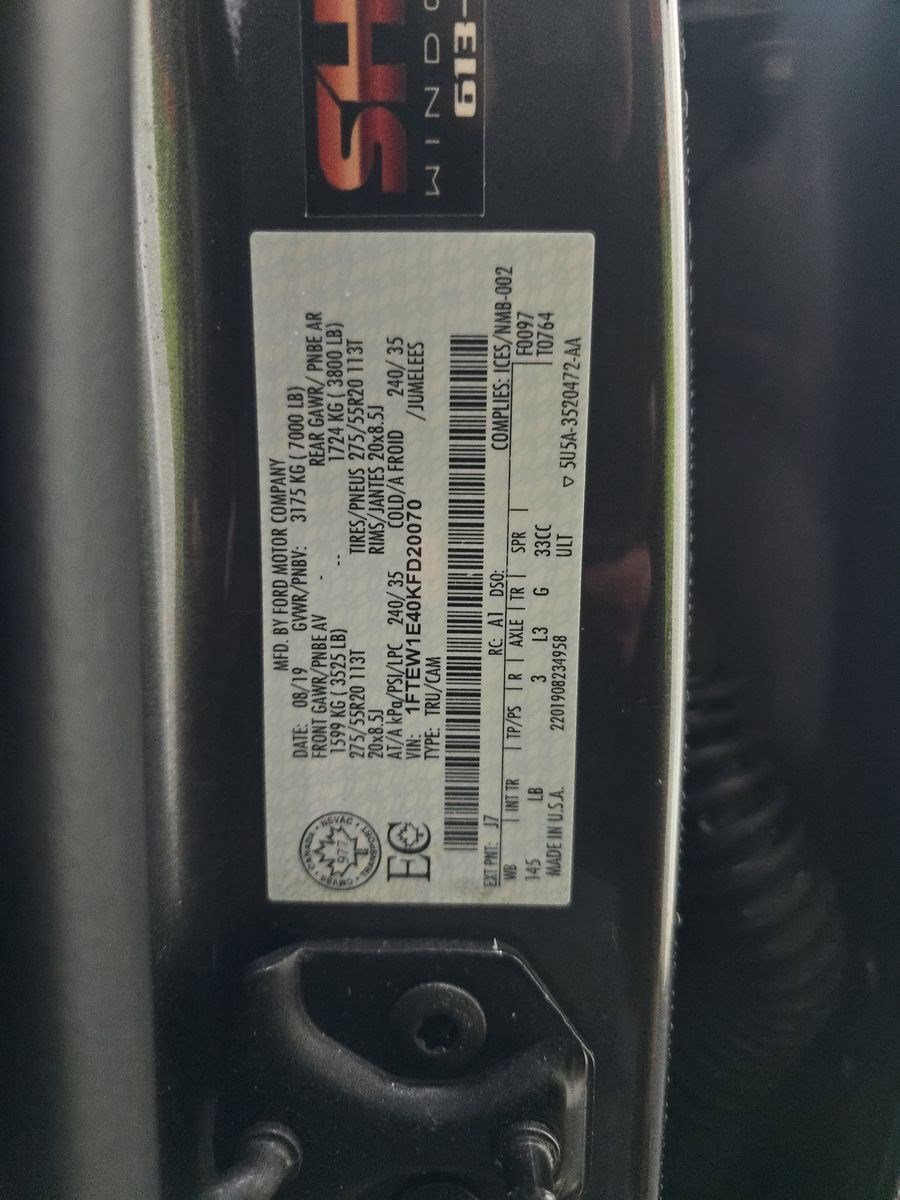 Certified 2019 Ford F150 Lariat w/ Equipment Group 502A Luxury AWD/4WD image 14