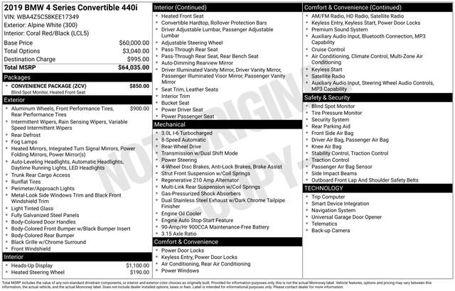 Used 2019 BMW 440i Convertible w/ Convenience Package image 2