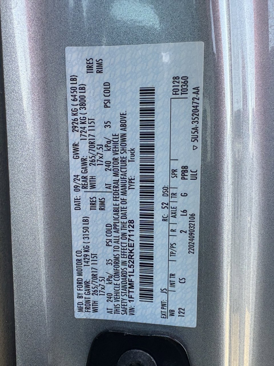 Certified 2024 Ford F150 XL w/ Equipment Group 103A High AWD/4WD image 28
