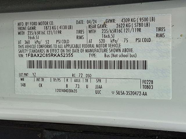 Certified 2024 Ford Transit 350 XLT RWD image 28