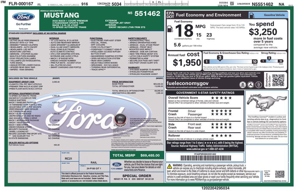 Certified 2022 Ford Mustang Mach 1 w/ Mach 1 Handling Package RWD image 3