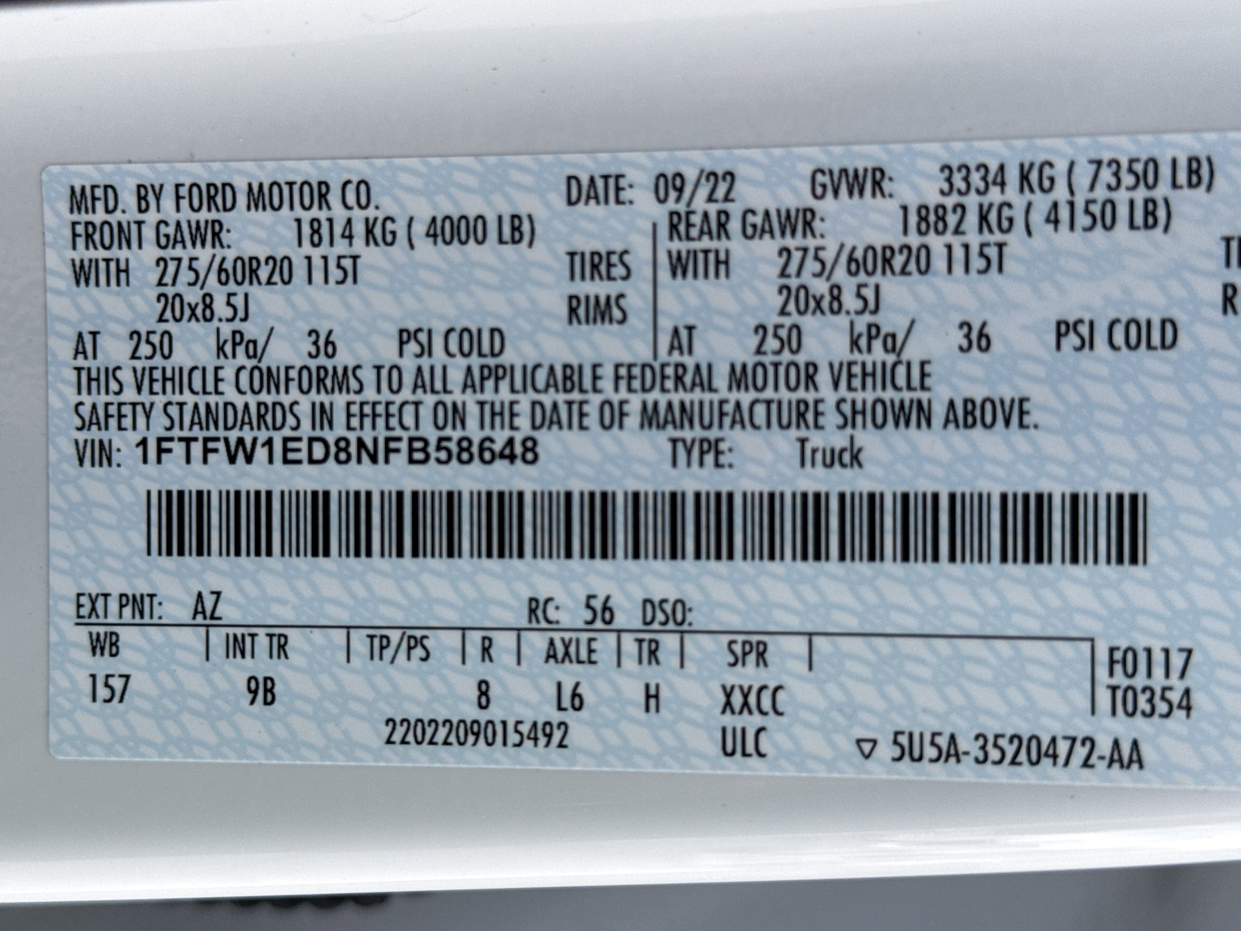 Certified 2022 Ford F150 Platinum w/ Equipment Group 701A High AWD/4WD image 32