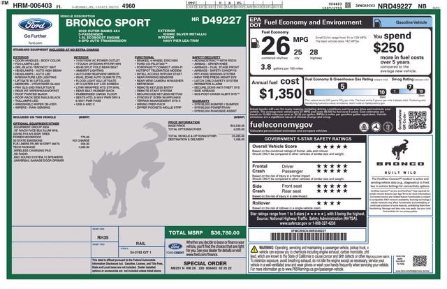 Certified 2022 Ford Bronco Sport Outer Banks w/ Tech Package AWD/4WD image 6