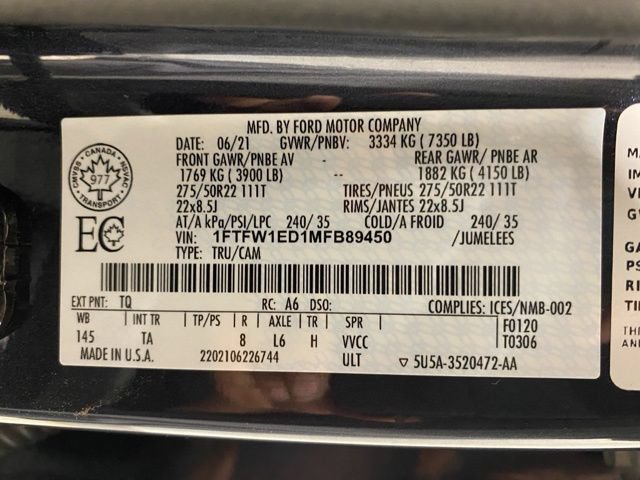 Certified 2021 Ford F150 Limited AWD/4WD image 30