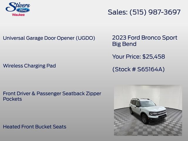 Certified 2023 Ford Bronco Sport Big Bend w/ Convenience Package AWD/4WD image 22