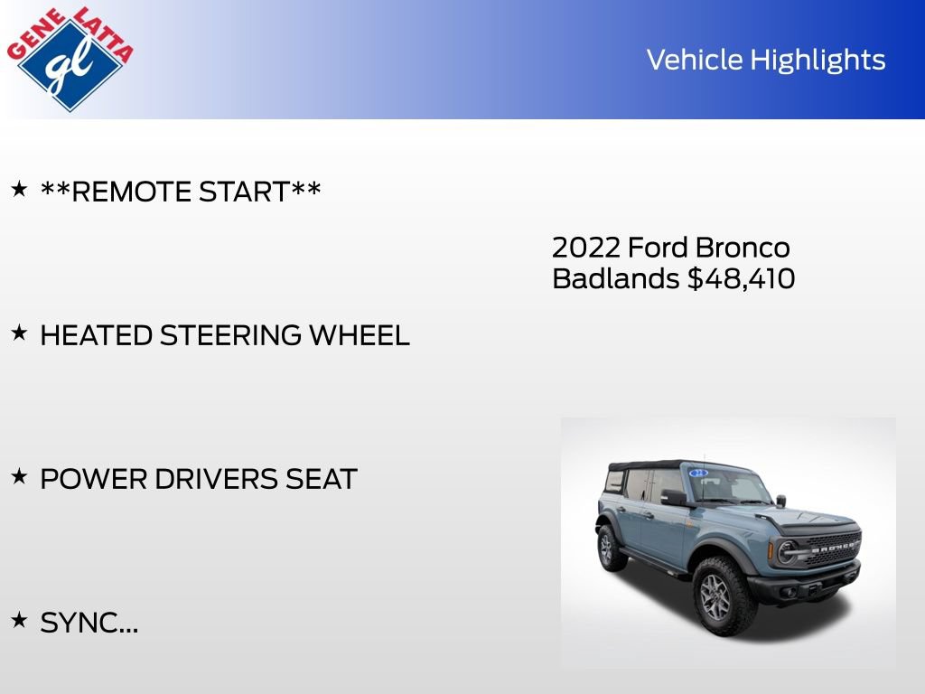 Certified 2022 Ford Bronco Badlands AWD/4WD image 35