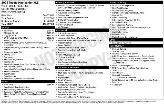 Used 2024 Toyota Highlander XLE AWD/4WD image 25