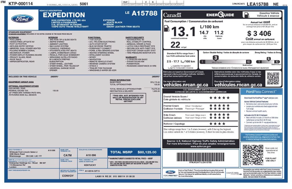 Certified 2020 Ford Expedition Max Limited AWD/4WD image 12