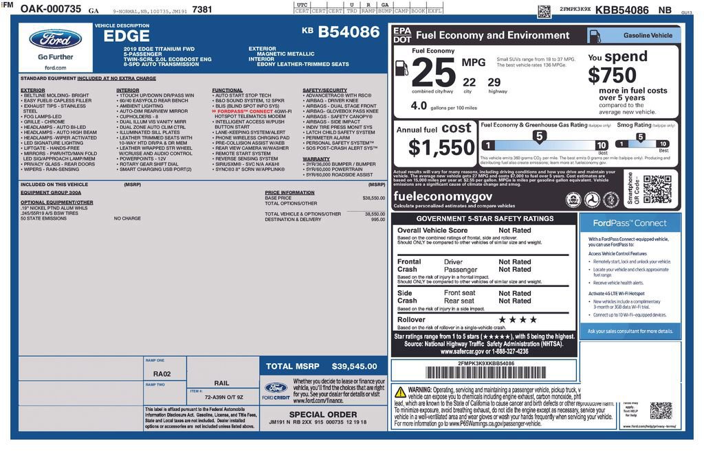 Certified 2019 Ford Edge Titanium image 10