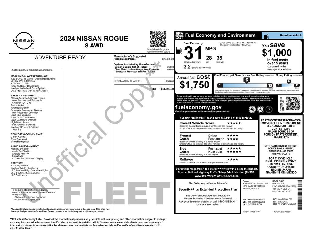 Used 2024 Nissan Rogue S AWD/4WD image 8