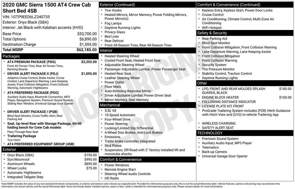 Used 2020 GMC Sierra 1500 AT4 w/ AT4 Premium Package AWD/4WD image 6