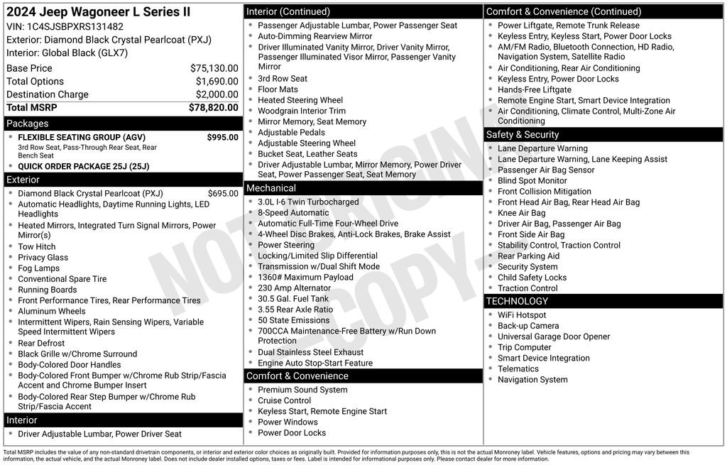 Used 2024 Jeep Wagoneer L Series II w/ Flexible Seating Group image 35