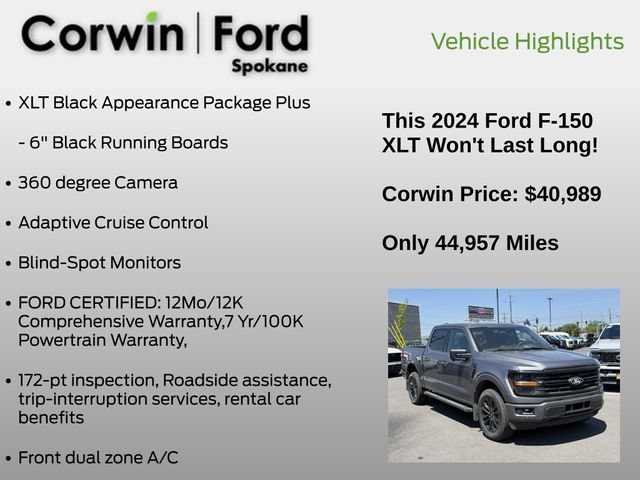 Certified 2024 Ford F150 XLT w/ Equipment Group 302A MID AWD/4WD image 12
