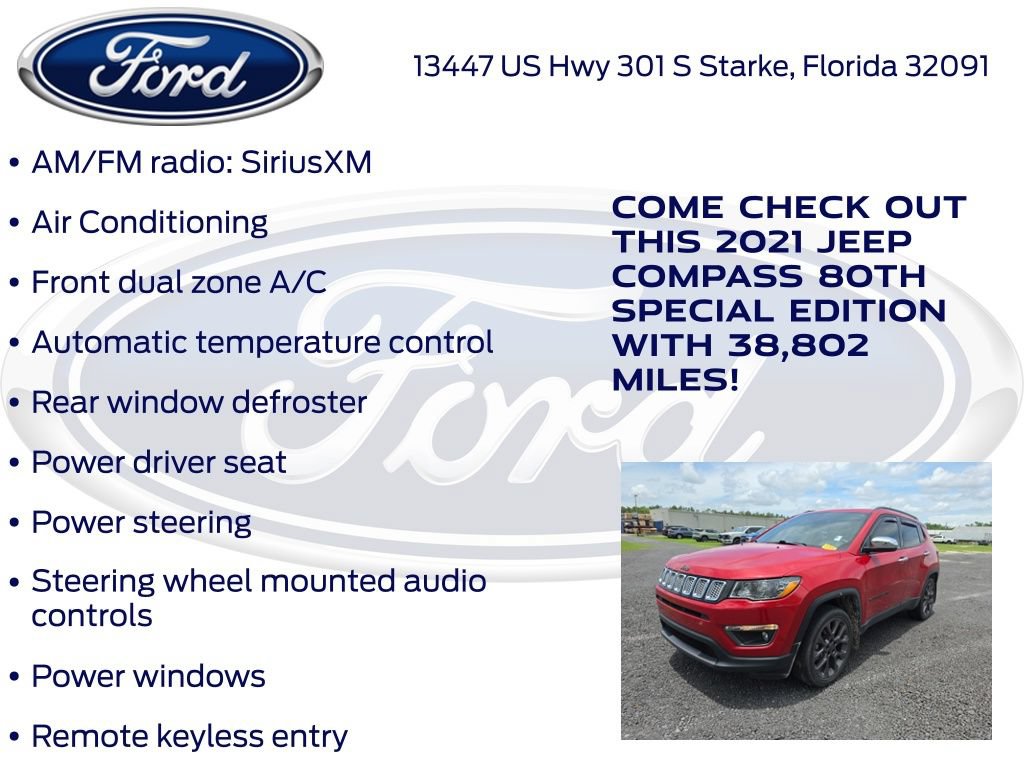 Used 2021 Jeep Compass Latitude w/ Sun and Sound Group AWD/4WD image 16