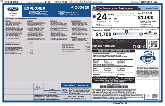 Certified 2020 Ford Explorer Limited RWD image 19