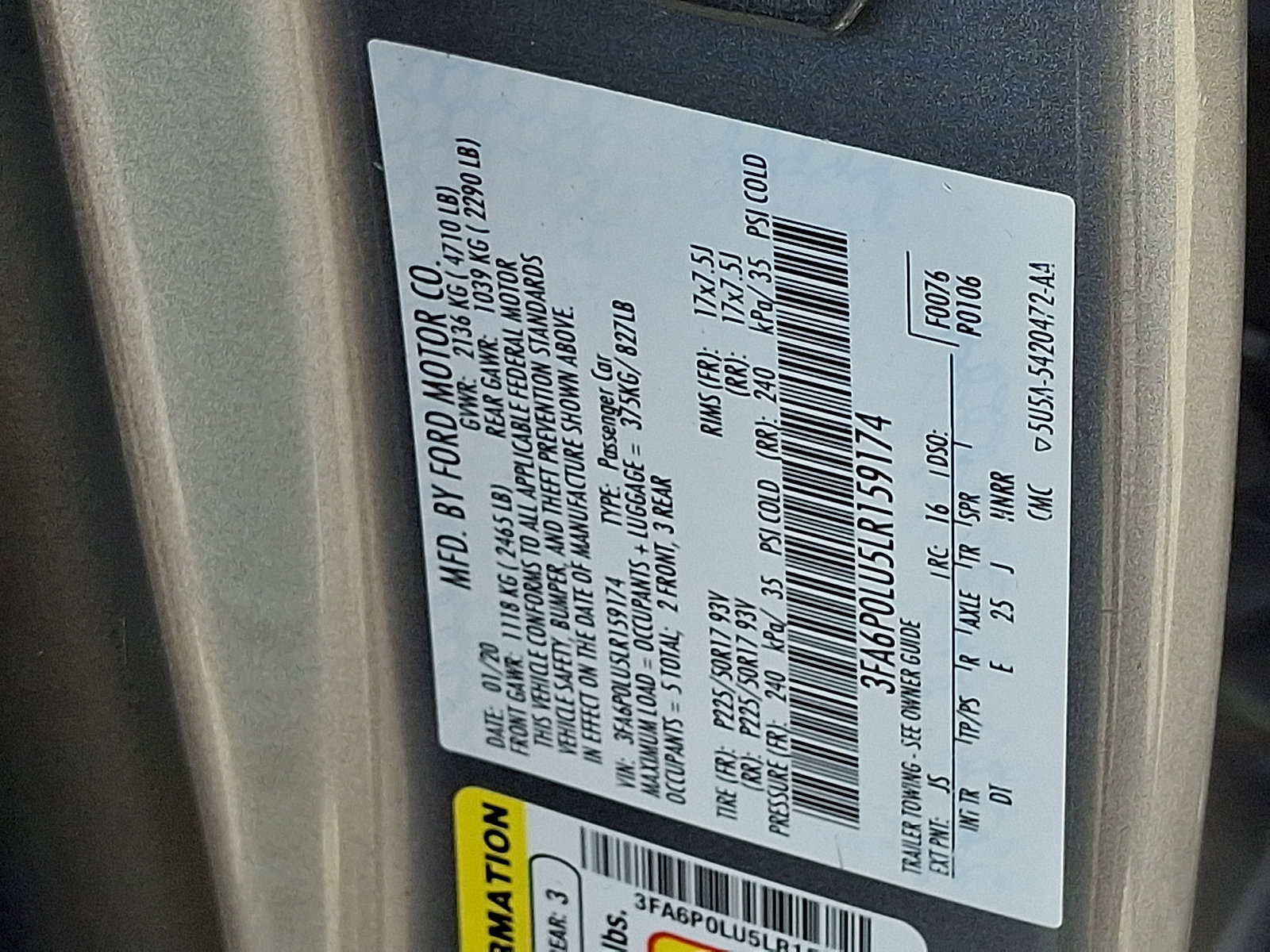 Certified 2020 Ford Fusion SE FWD image 29