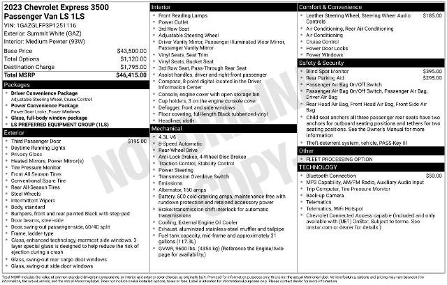 Used 2023 Chevrolet Express 3500 LS RWD image 24