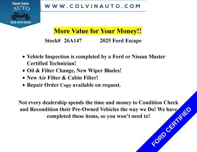 Certified 2025 Ford Escape Active AWD/4WD image 2