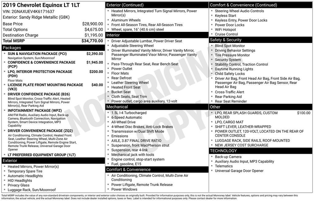 Used 2019 Chevrolet Equinox LT w/ Sun & Navigation Package image 32