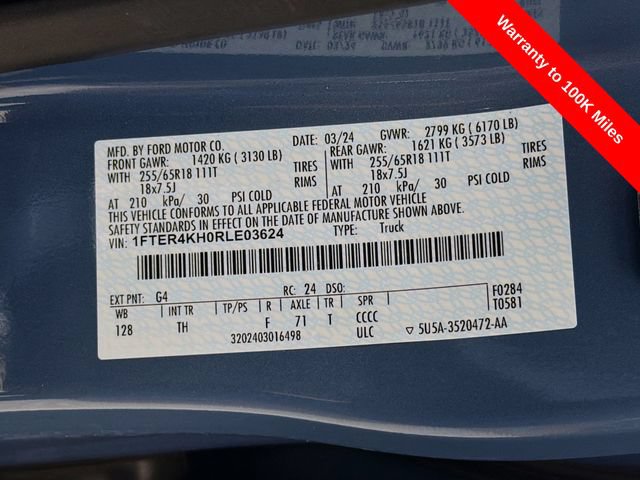 Certified 2024 Ford Ranger Lariat AWD/4WD image 39