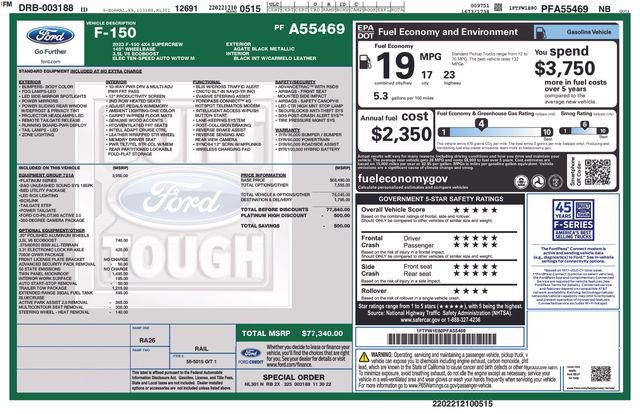 Certified 2023 Ford F150 Platinum w/ Equipment Group 701A High AWD/4WD image 37